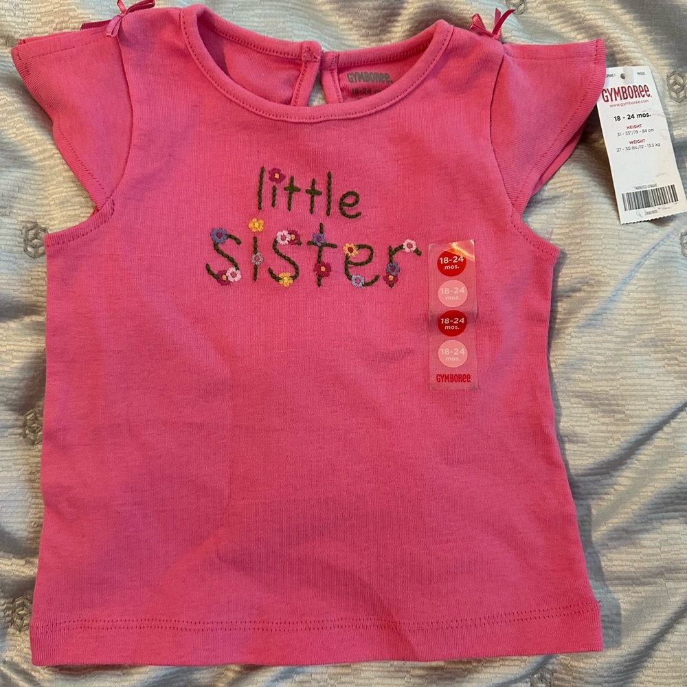 NWT Toddler Girl Gymboree “Little Sister” Tee 18-24 months